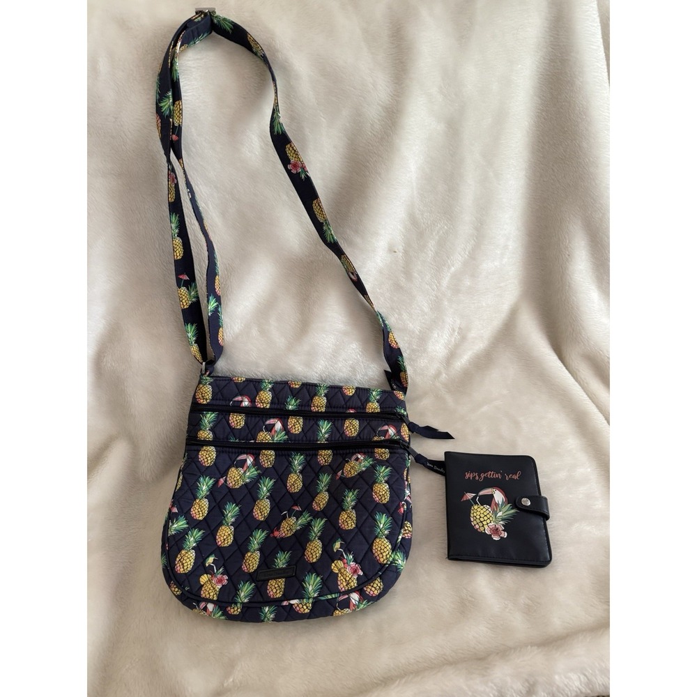 Vera Bradley Crossbody Toucan Pineapple Bag Multicolor With A Passport Case